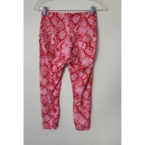 Fabletics High Waist PowerHold 7/8 Leggings Pink Snakeskin Print Small NEW - Picture 4 of 11